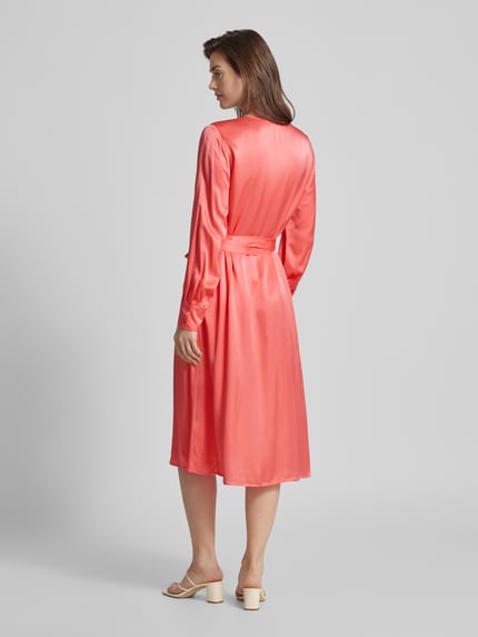 Milano Italy Midi-jurk in wikkellook van viscose Koraal - 5