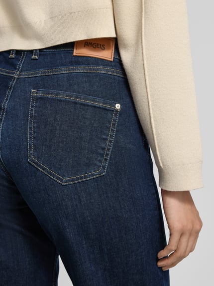 ANGELS Jeansy rozkloszowane z nakładanymi kieszeniami model ‘LIZ SMART BUCKLE’ Ciemnoniebieski 3