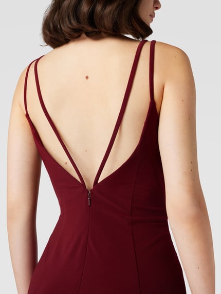 LUXUAR FASHION Cocktailkleid mit Herz-Ausschnitt Bordeaux 3