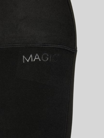MAGIC Bodyfashion Legginsy termiczne z Szwy działowe Model 'BAMBOO' Czarny 2
