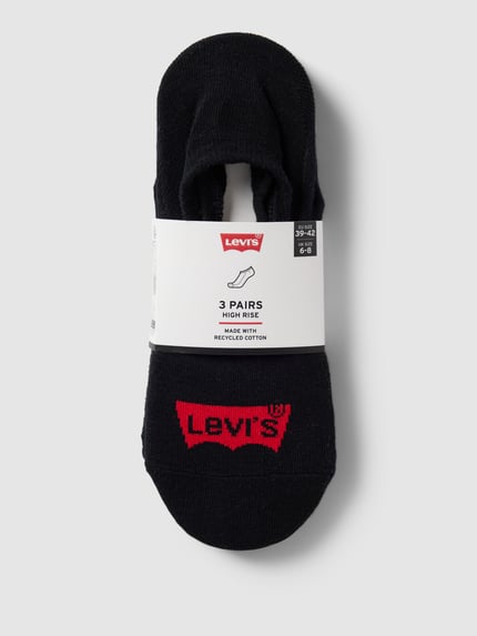 Levi's® Füsslinge mit Label-Detail Modell 'BATWING' im 3er-Pack Black 3