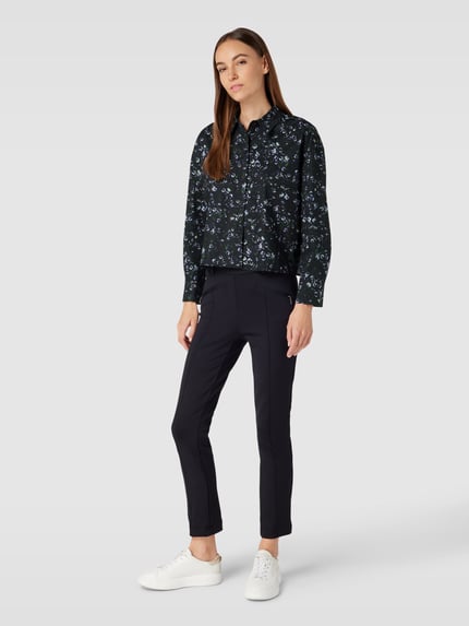 Jake*s Studio Woman Blouse met gebloemd all-over motief Zwart - 1
