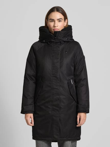 khujo Lange parka met blinde ritssluiting, model 'SEMIE2' Zwart - 4