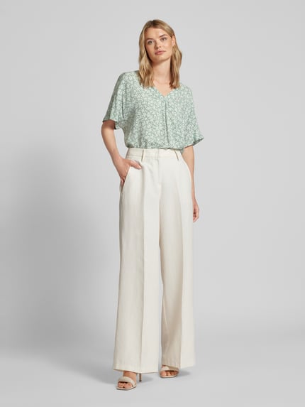 VERO MODA Loose fit blouseshirt van viscose met V-hals, model 'EASY' Rietgroen - 1