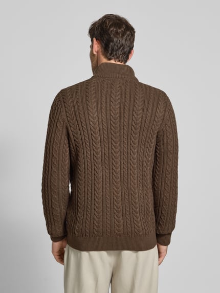 JACK & JONES Premium Sweter z dzianiny z prążkowanymi wykończeniami model ‘BLUSEAN’ Oliwkowy 5