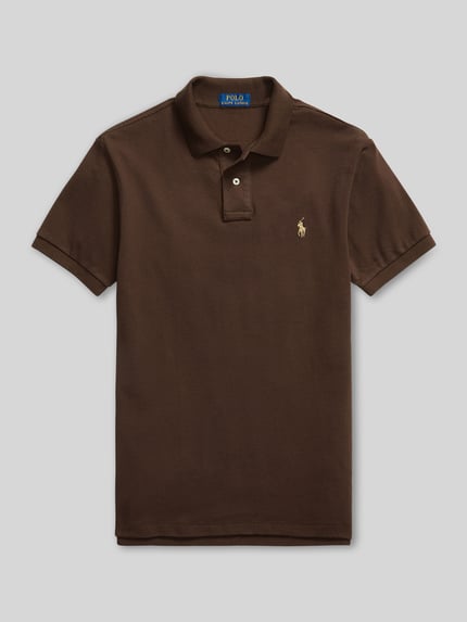 Polo Ralph Lauren Koszulka polo o kroju slim fit z czystej bawełny Ciemnobrązowy 2