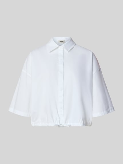 DRYKORN Cropped Blusenshirt mit Tunnelzugabschluss Weiss 1