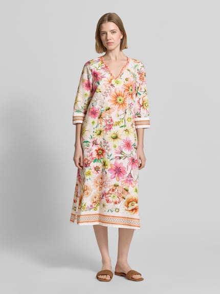 Emily Van den Bergh Tunikajurk in allover-look met V-hals Wit - 4