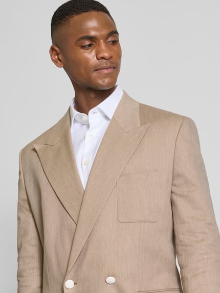 HUGO Regular Fit Sakko aus  Baumwoll-Mix mit Leinen-Anteil Modell 'Kris' Beige 3