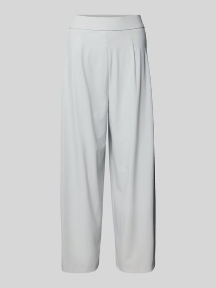 Produktfoto, Hose mit gelegten Falten Modell 'MAYLA 6/8 JOGG' von Raffaello Rossi aus hellgrauem Material-Mix mit Stretch, weites Bein, elastischer Bund