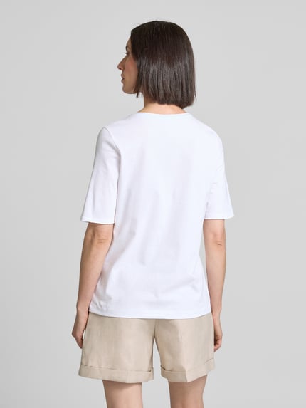 Oui T-Shirt mit Motiv-Print Offwhite 5