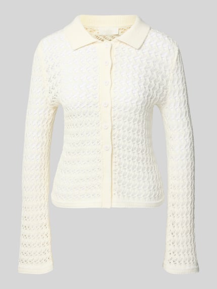 LeGer Strickjacke mit Umlegekragen Modell 'Thorina' Offwhite 2