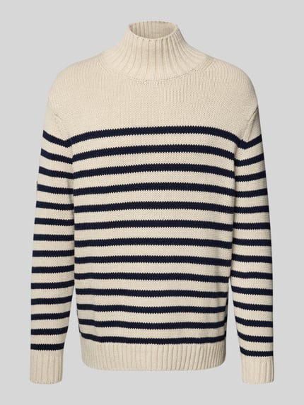 Tommy Hilfiger Relaxed Fit Turtleneck-Pullover aus reiner Baumwolle Modell 'BRETON' Sand 2