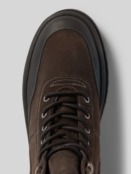 Blauer USA Boots van leer, model 'IUKA03' Donkerbruin - 3