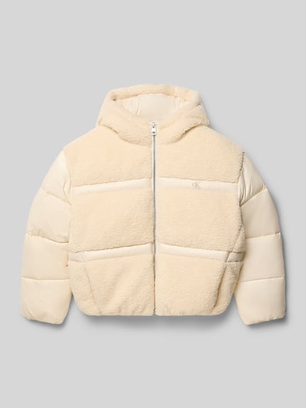 Calvin Klein Jeans Gewatteerd jack met teddybont Ecru - 1