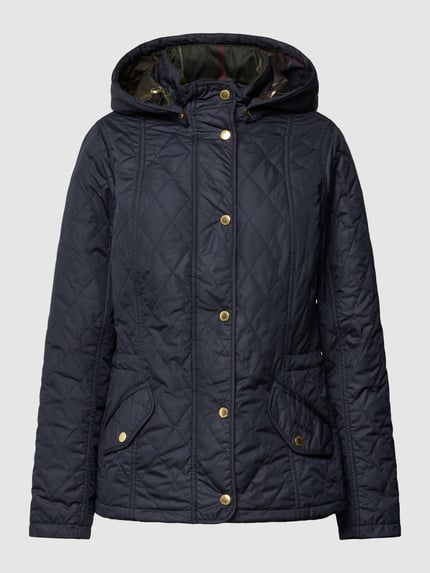 Barbour Gewatteerd jack met afneembare capuchon, model 'MILLFIRE' Marineblauw - 2