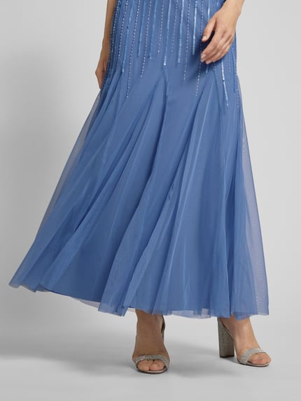 Adrianna Papell Abendkleid mit Paillettenbesatz Bleu 3