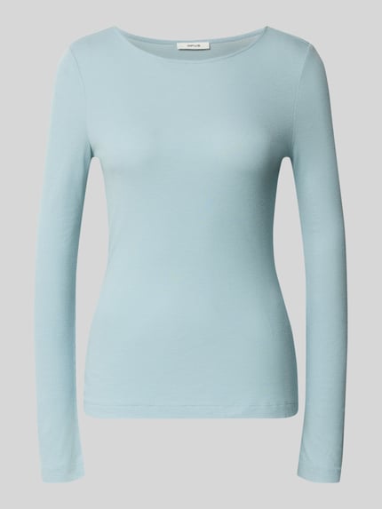 OPUS Slim Fit Langarmshirt aus Modal-Mix Modell 'Smallo' Hellblau 2