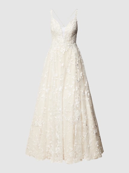 LUXUAR FASHION Brautkleid mit floralen Stickereien Offwhite 2