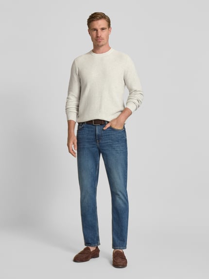 MCNEAL Strickpullover mit gerippten Abschlüssen Ecru Melange 1