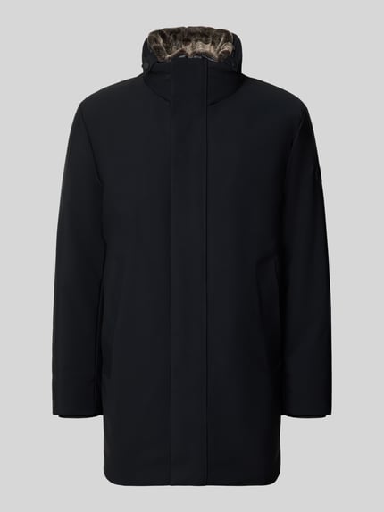 Produktfoto, Regular Fit Parka mit abnehmbarem Kunstfellbesatz Modell 'Flex' von Strellson in Dunkelblau mit glatter Oberfläche