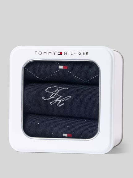 Tommy Hilfiger Socken mit Logo-Detail im 3er-Pack Dunkelblau 3