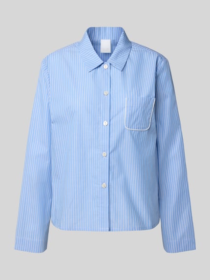CCDK Copenhagen Relaxed fit pyjamabovendeel met borstzak, model 'Anni' Blauw - 1