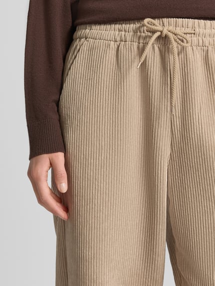 Tom Tailor Denim Regular fit corduroy broek met elastische band Beige - 3