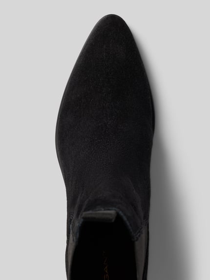 Produktfoto, Stiefeletten aus echtem Rindsleder Modell 'St Broomly' von GANT, Damen Stiefeletten, schwarzes Leder, glatte Textur, Oberansicht