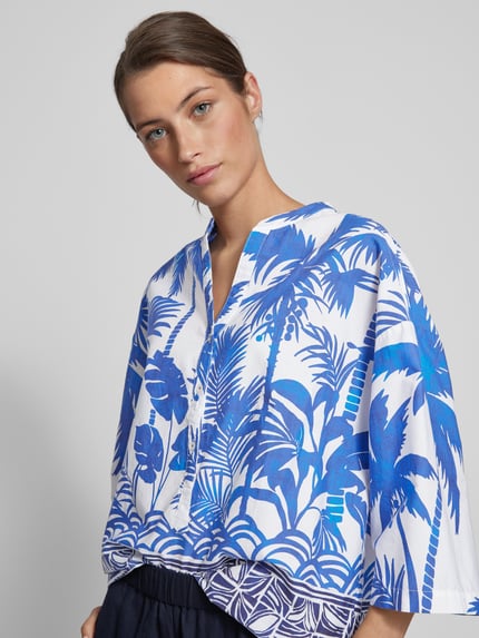 Emily Van den Bergh Tunika mit Allover-Print Blau 3