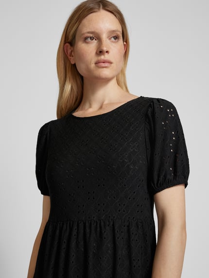 PIECES Minikleid mit Lochstickerei Black 3