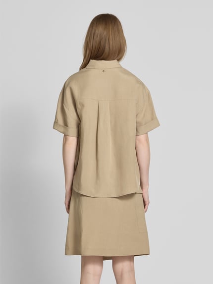 MOS MOSH Regular fit blouse met 1/2-mouwen, model 'Havannah Alexis' Lichtbruin - 5