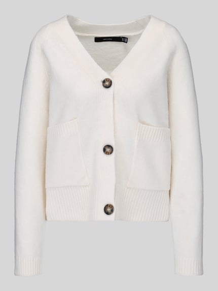 VERO MODA Oversized Strickjacke mit Woll-Anteil Modell 'BOOM' Ecru 2