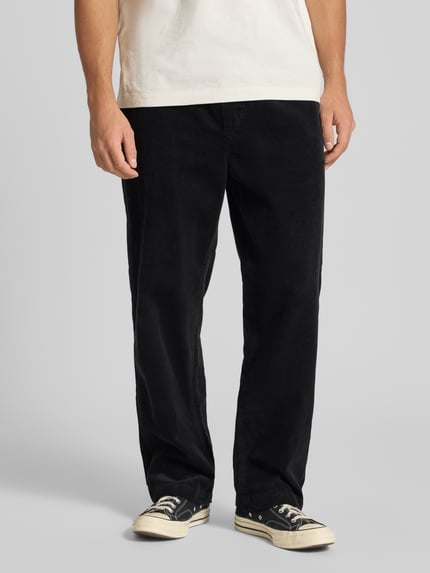ONLY & SONS Loose fit corduroy broek van katoenmix, model 'FADE' Zwart - 4