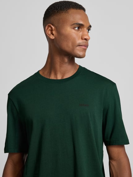 HUGO Regular Fit T-Shirt aus reiner Baumwolle Modell 'DERO' Dunkelgruen 3