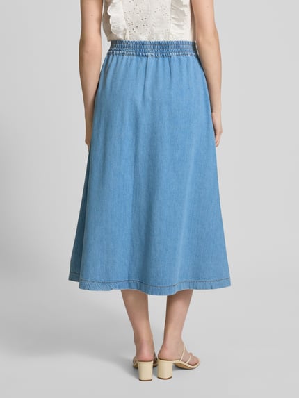MOS MOSH Jeansrok met strookzakken, model 'Marti' Blauw - 5