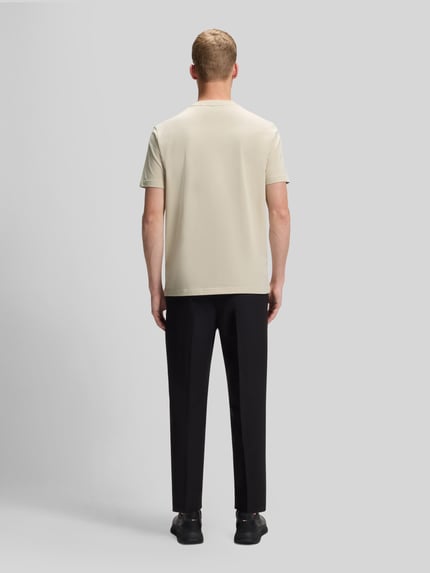 BOSS Green męski t-shirt o kroju regular fit z mieszanki bawełny Beżowy 5