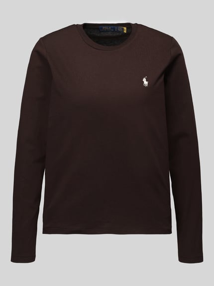 Polo Ralph Lauren Longsleeve mit Logo-Stitching Dunkelbraun 2