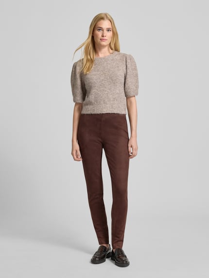 FREE/QUENT Stoffhose in Wildleder-Optik Modell 'LEXIE' Taupe 1