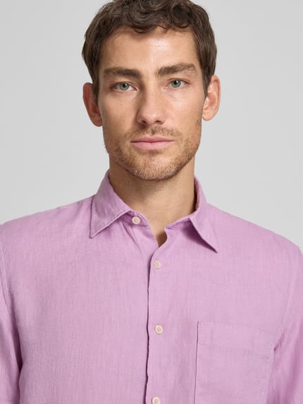Marc O'Polo regular fit vrijetijdsoverhemd van puur linnen Lila - 3