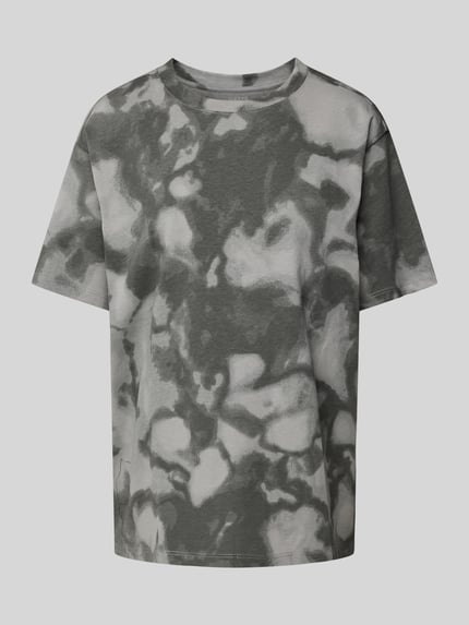 Jake*s Casual T-Shirt im Batik-Look Dunkelgrau 2