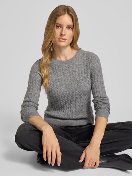 Christian Berg Woman Strickpullover aus reinem Kaschmir Graphit Melange 3