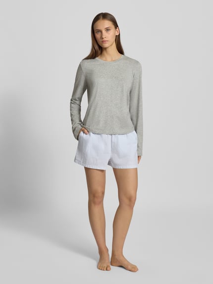 Calvin Klein Underwear Bluzka z długim rękawem z wyhaftowanym logo Jasnoszary 1
