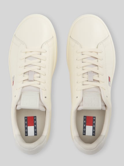 Tommy Jeans Sneakersy z naturalnej skóry z nadrukiem z logo Écru 4