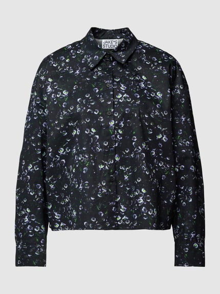 Jake*s Studio Woman Blouse met gebloemd all-over motief Zwart - 2