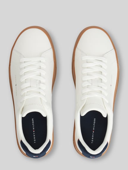 Tommy Hilfiger Sneaker aus Leder-Mix mit Label-Details Weiss 3