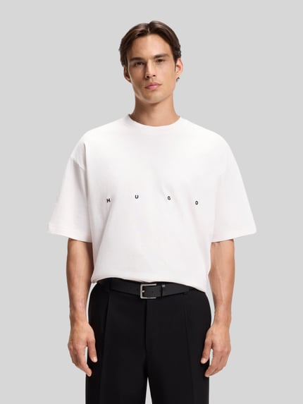 HUGO Oversize T-Shirt mit Rücken-Print Modell 'DARISO' Weiss 4