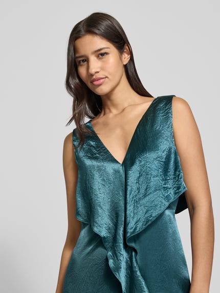 COMMA Midikleid mit V-Ausschnitt Petrol 3