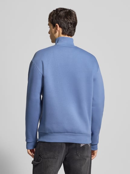 REVIEW Sweatshirt mit Label-Print Rauchblau 5