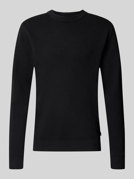 JACK & JONES Regular Fit Strickpullover aus reiner Baumwolle Modell 'MILANO' Black 1